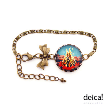 Pulseira-con-lazo-e-peche-axustable-ilustrada-co-debuxo-lume