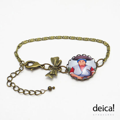 Pulseira-con-lazo-e-peche-axustable-ilustrada-co-debuxo-labrega