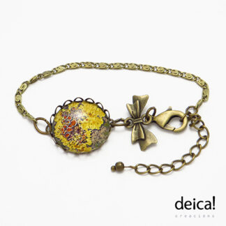 Pulseira-con-lazo-e-peche-axustable-ilustrada-co-debuxo-lique