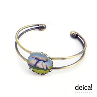 Pulseira-ríxida-axustable-ilustrada-co-debuxo-dolmen