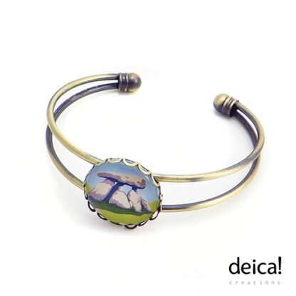 Pulseira-ríxida-axustable-ilustrada-co-debuxo-dolmen