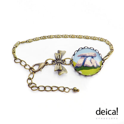 Pulseira-con-lazo-e-peche-axustable-ilustrada-co-debuxo-dolmen