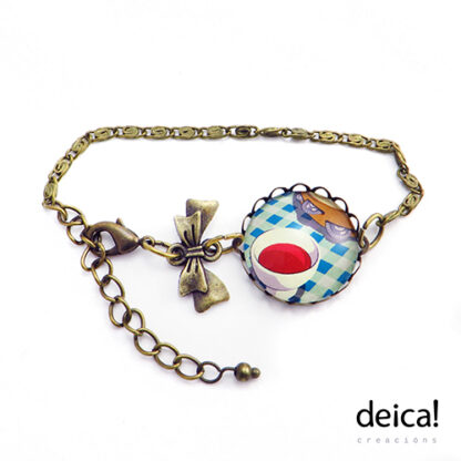 Pulseira-con-lazo-e-peche-axustable-ilustrada-co-debuxo-furancho