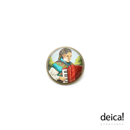 Broche-redondo-pequeno-ilustrados-co-debuxo-acordeonista