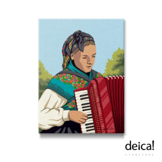 Impresión-sobre-lenzo-do-debuxo-acordeonista